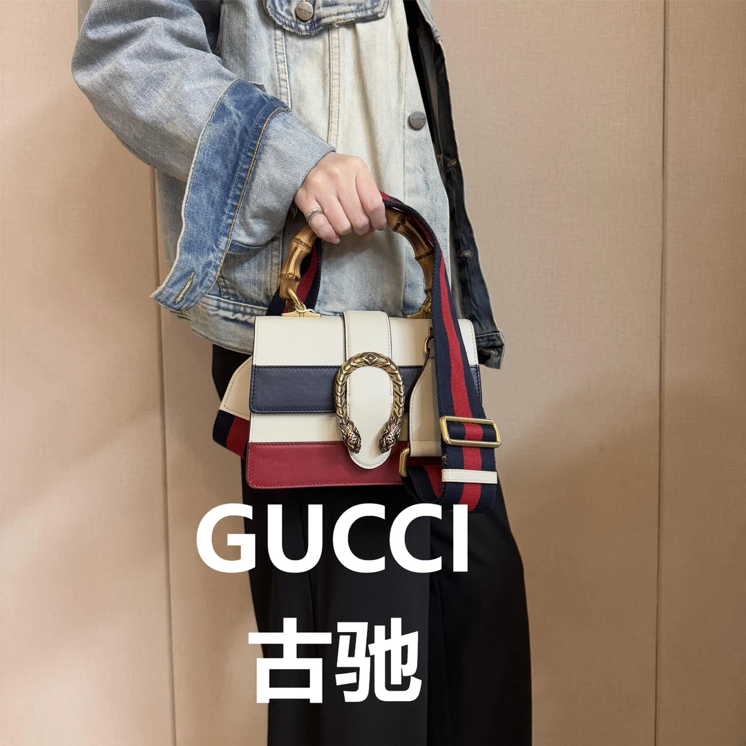 95新 GUCCI/古驰 竹节手提斜跨酒神/甜甜精选/55234