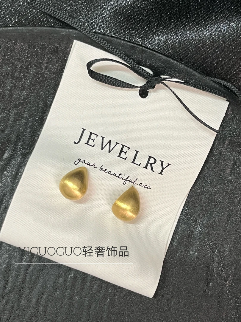 铜合金耳饰 耳钉2025新款爆款高级感拉丝小水滴轻奢百搭气质时尚