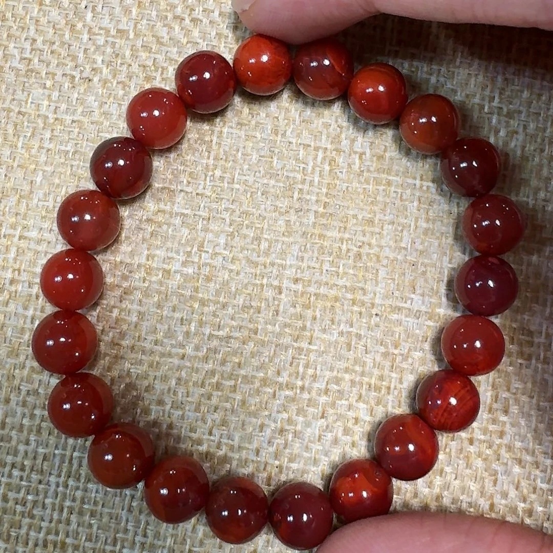 南红玛瑙未镶嵌手链手串原矿南红牛血火焰纹8加