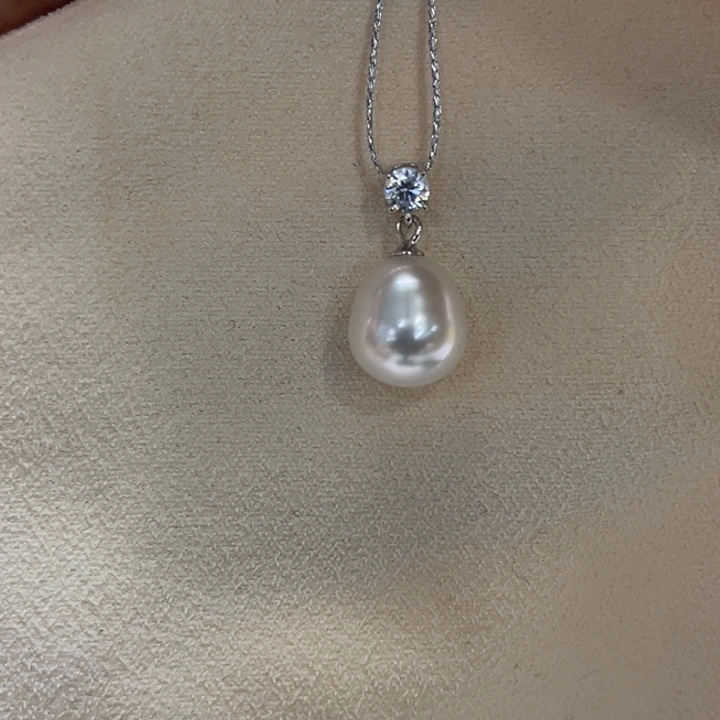 吊坠(不含链)银S925镶嵌海水珍珠9-10mm36号