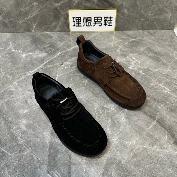 D新款男鞋系带休闲皮鞋男士潮鞋舒适时尚百搭平底潮流英伦低帮