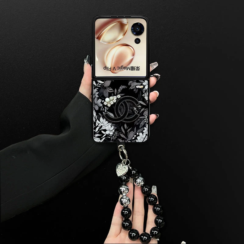 适用荣耀magicvflip手机壳枯木逢春小羊皮折叠壳全包简约保护套