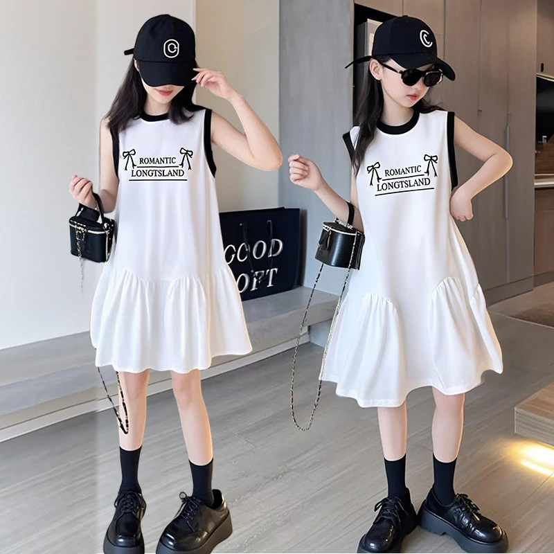 女童连衣裙2025夏季新款洋气儿童女孩超好看无袖背心裙甜美公主裙