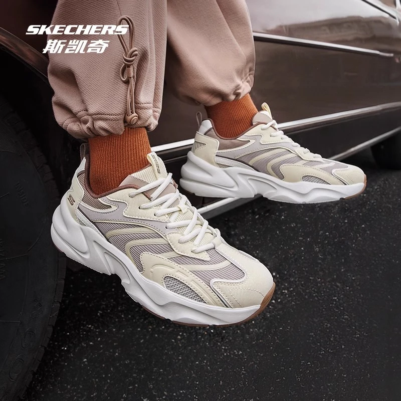 Skechers斯凯奇踏浪男女运动鞋老爹鞋轻质吸震舒适117369&118326