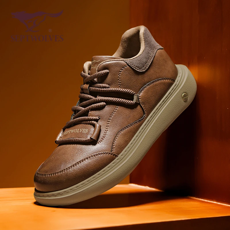 七匹狼25年新款秋冬复古百搭潮鞋国潮风软底时尚户外休闲皮鞋0038