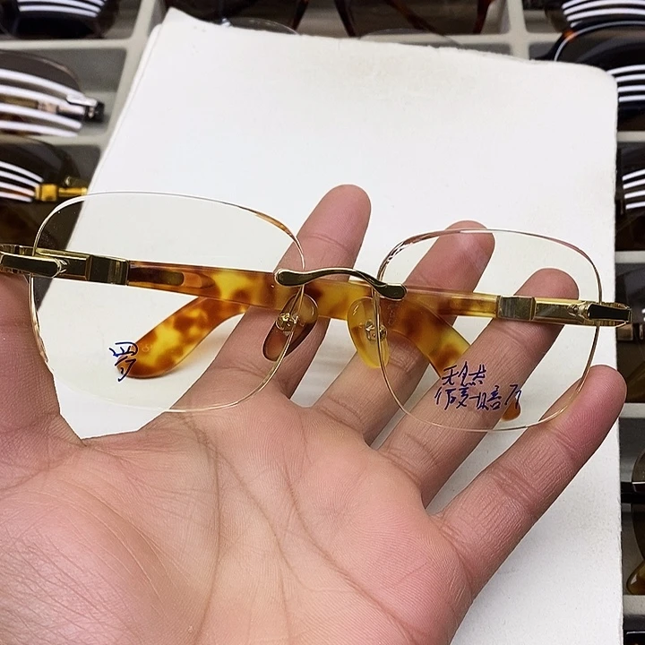 分体款天然水晶石头眼镜