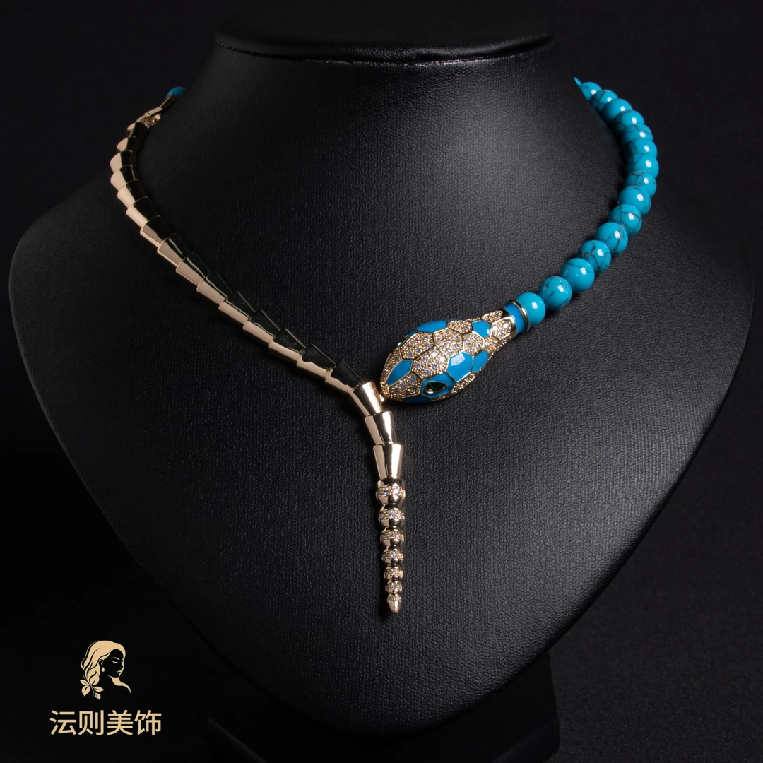 铜合金锆石项链  H138《魅影灵蛇》LYXL30663时尚项链轻奢走秀气质