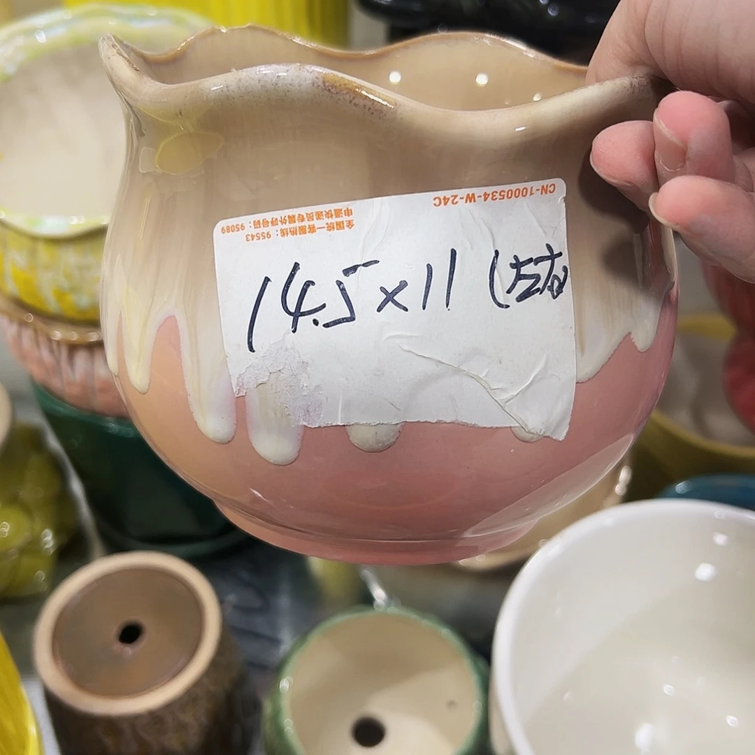 外贸尾单陶瓷花盆凑10米包邮