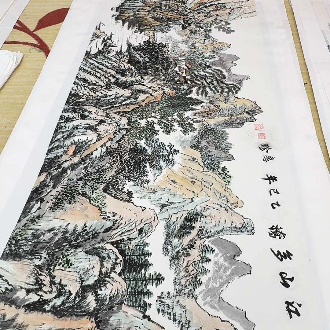 国画四尺整纸手绘作品