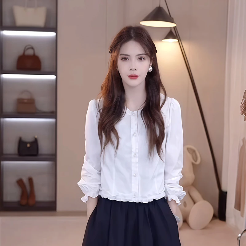 韩版日常休闲通勤夏季潮流新款时尚百搭气质简约修身独特漂亮小衫