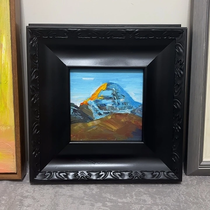 横款雪山作品家居挂画
