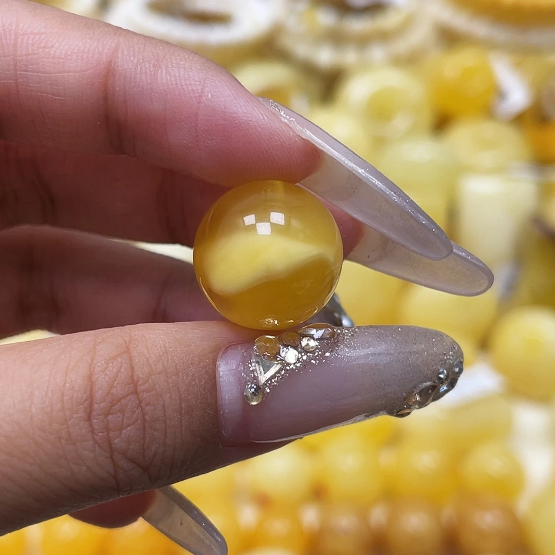 琥珀未镶嵌裸石15.5mm圆珠