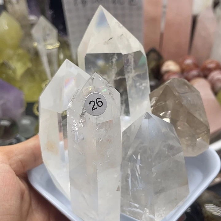 用***1水晶珠宝半成品未镶嵌白水晶柱