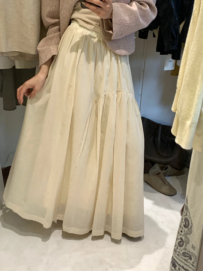 WHMT@2550 麻麻 韩系简约百搭设计感半身裙（裙长89）