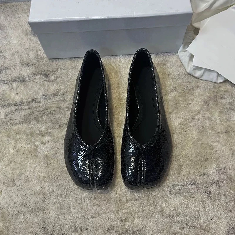 马吉分趾鞋tabi真皮单鞋真皮大底一脚蹬