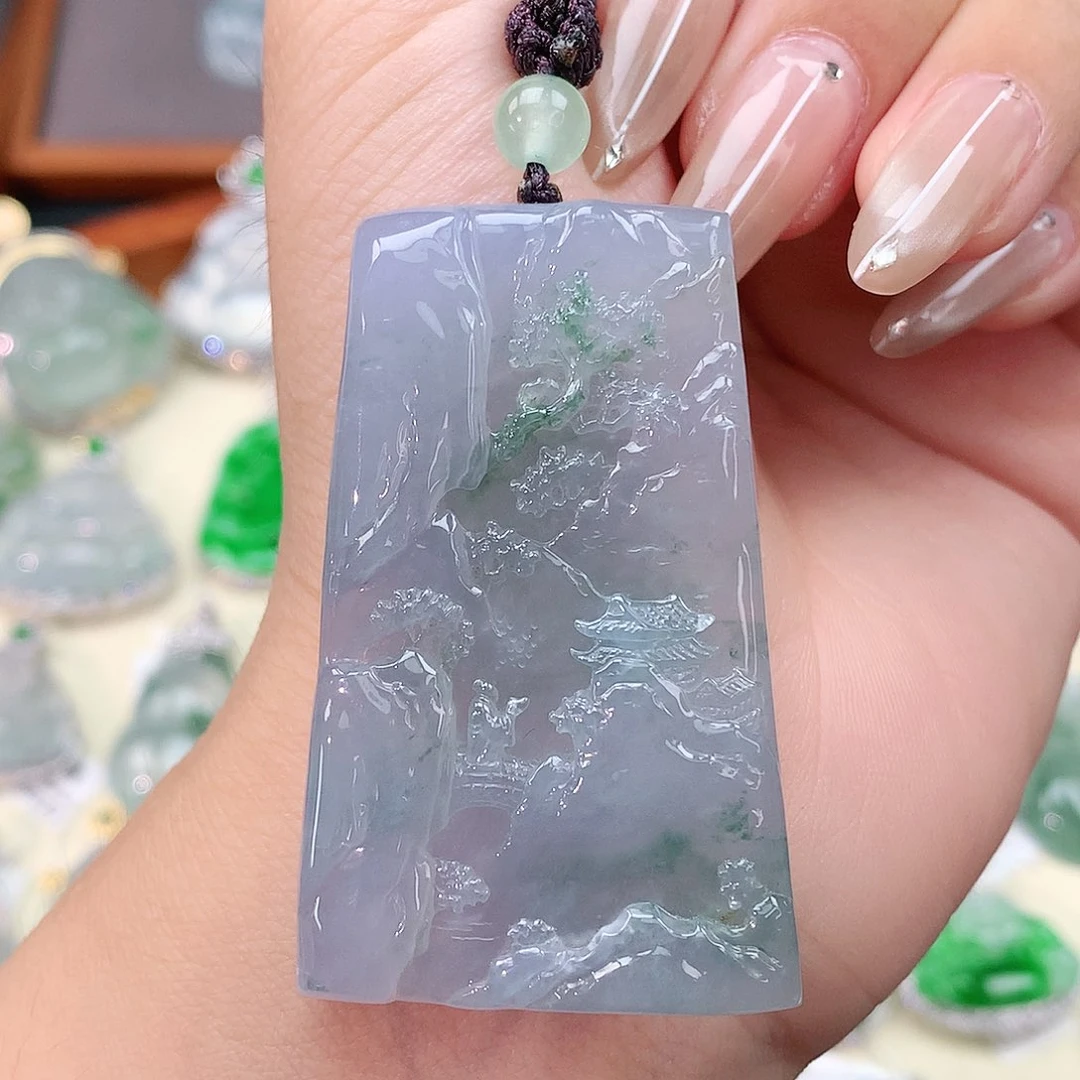 颈饰未镶嵌翡翠山水牌