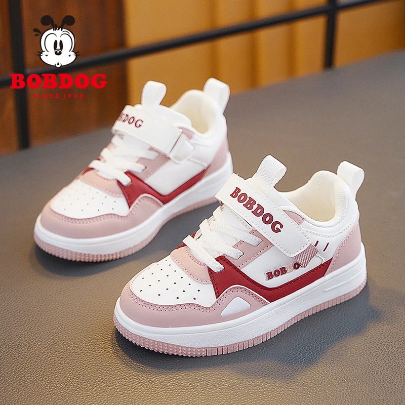 Bobdog/巴布豆女童板鞋春秋款女孩低帮运动鞋男孩儿童百搭休闲鞋