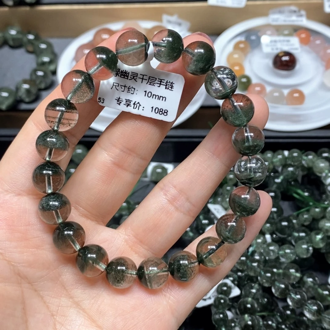 会****水晶手链未镶嵌绿幽灵单圈手链