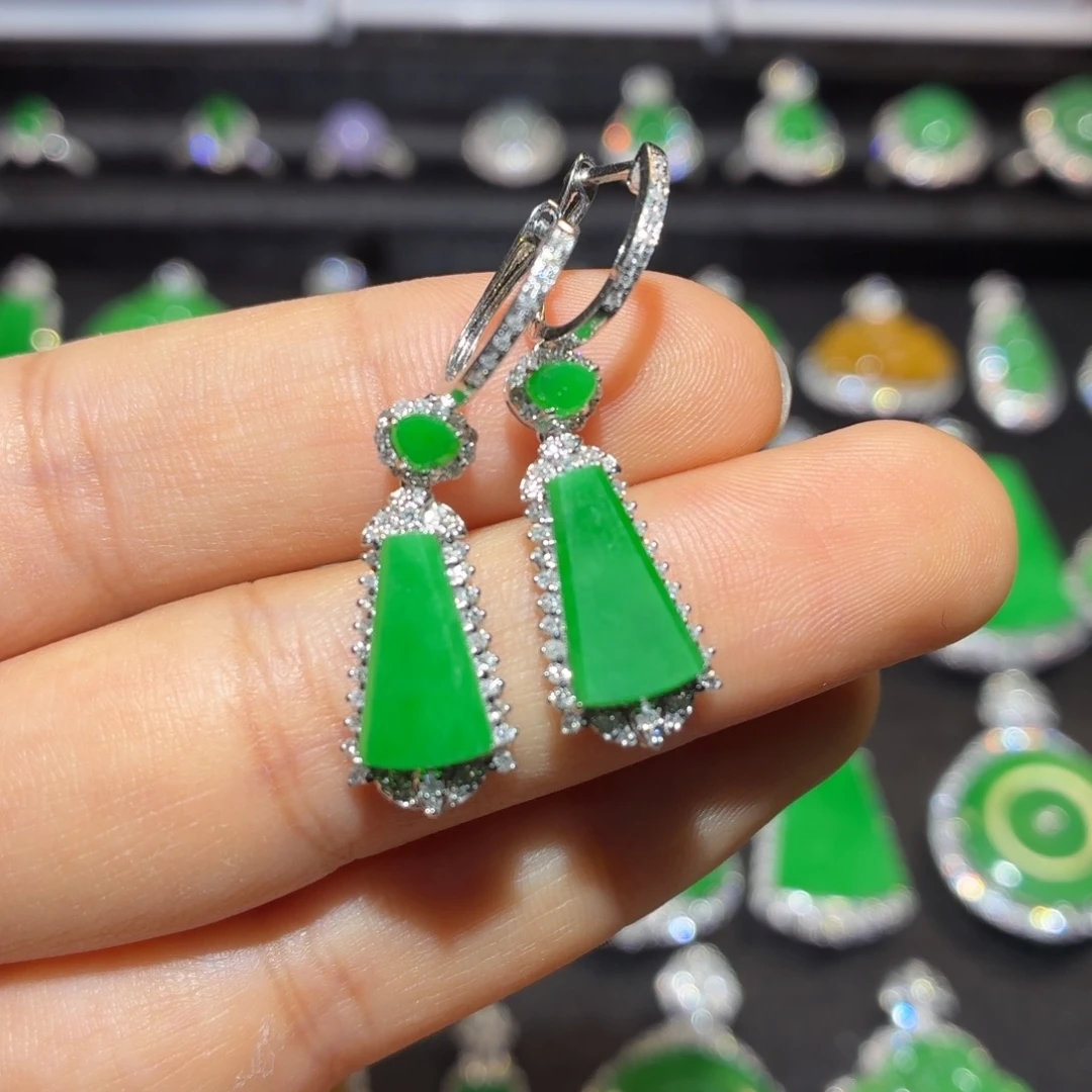 翡翠18K金镶嵌吊坠(不含链)翡翠