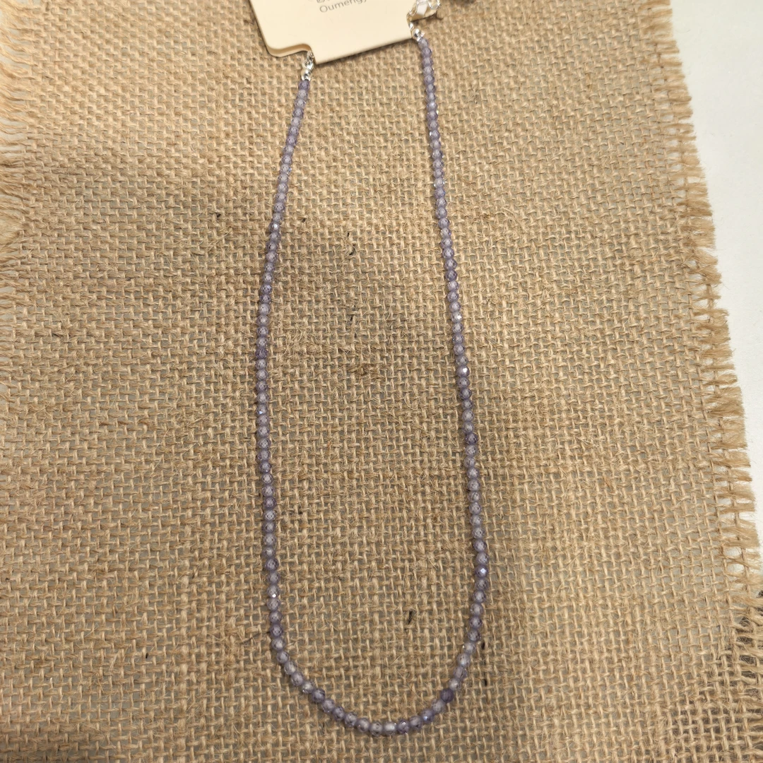 D129紫色净版石石闪闪项链