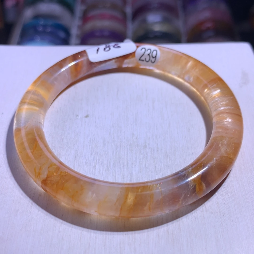 水晶银S925镶嵌手镯黄胶花60.2圈239