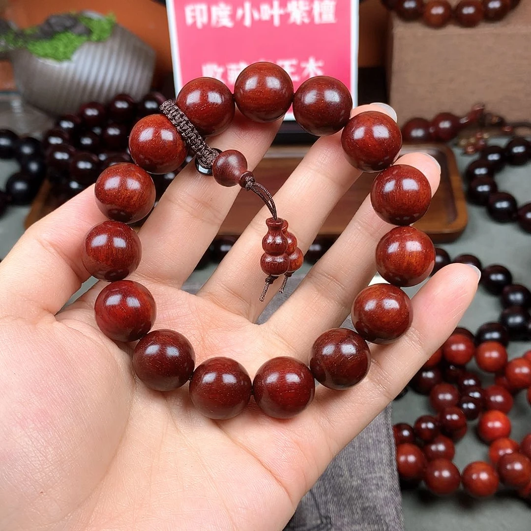 木宝阁小叶紫檀手串，尺寸16mm（现货实拍）
