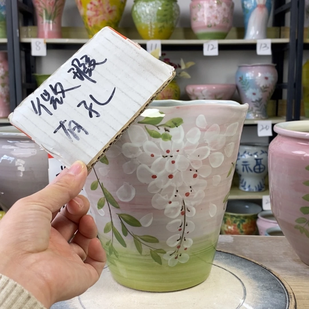 景德镇手工手绘陶瓷花盆