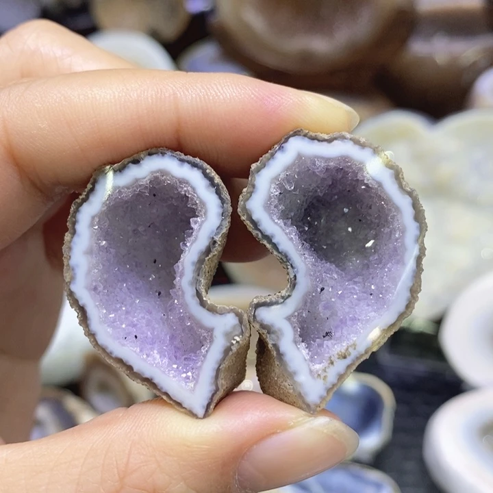 未镶嵌珠宝半成品紫晶耳朵盆