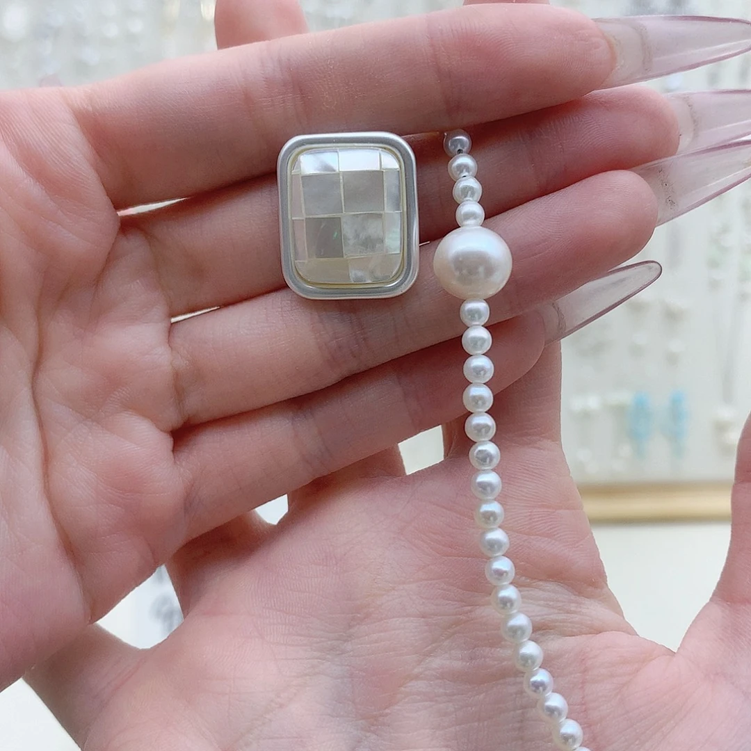 银S925镶嵌淡水珍珠颈饰