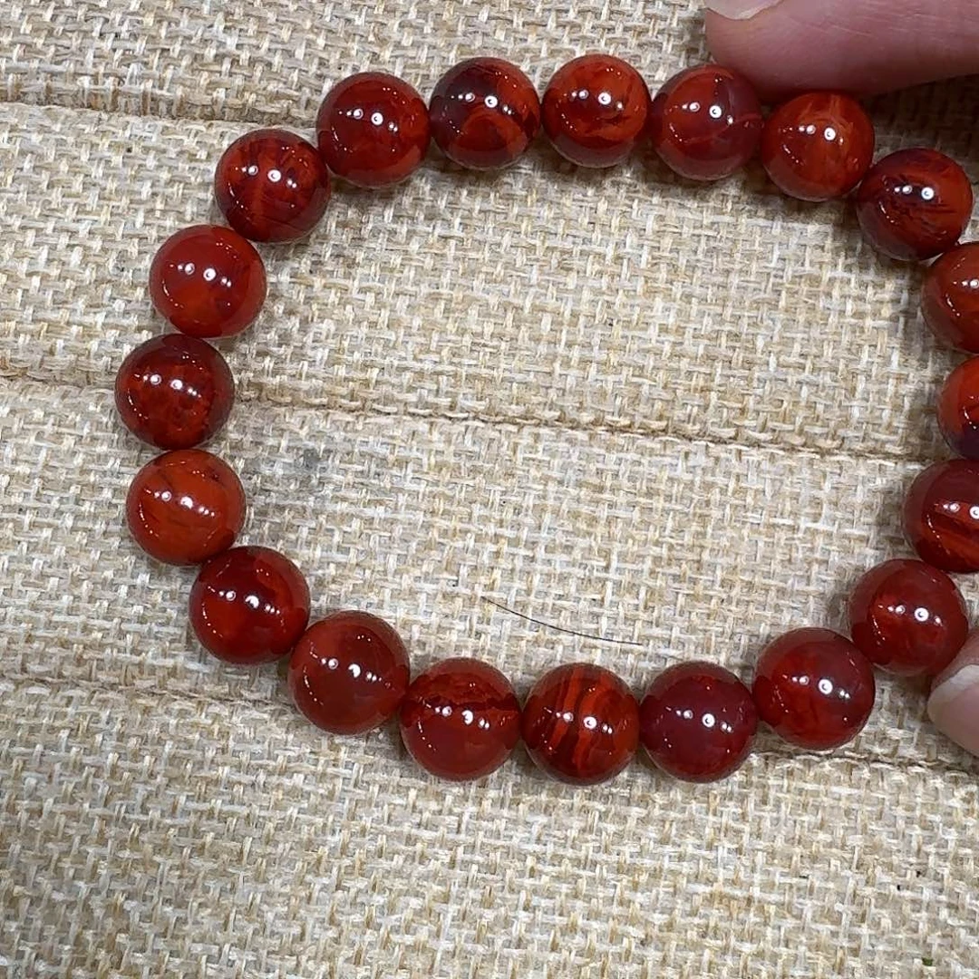 南红玛瑙未镶嵌手链手串原矿南红牛血火焰纹9大加
