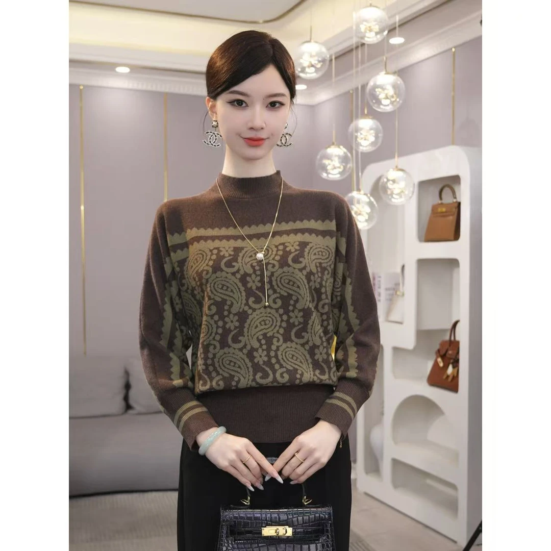 唐熹2026秋冬新款【LT-D936】含绵羊毛时尚气质腰花纹针织衫毛衣女