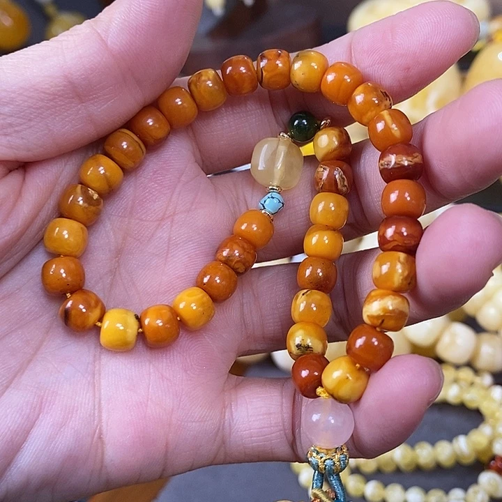 琥珀未镶嵌裸石手机链
