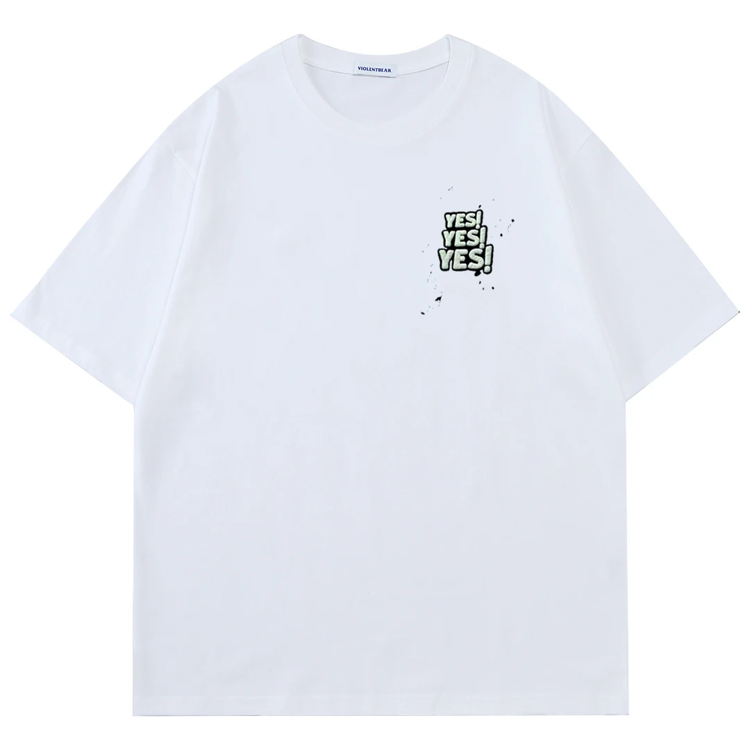 潮牌重磅纯棉短袖T恤男夏季纯色圆领百搭宽松半袖上衣F260