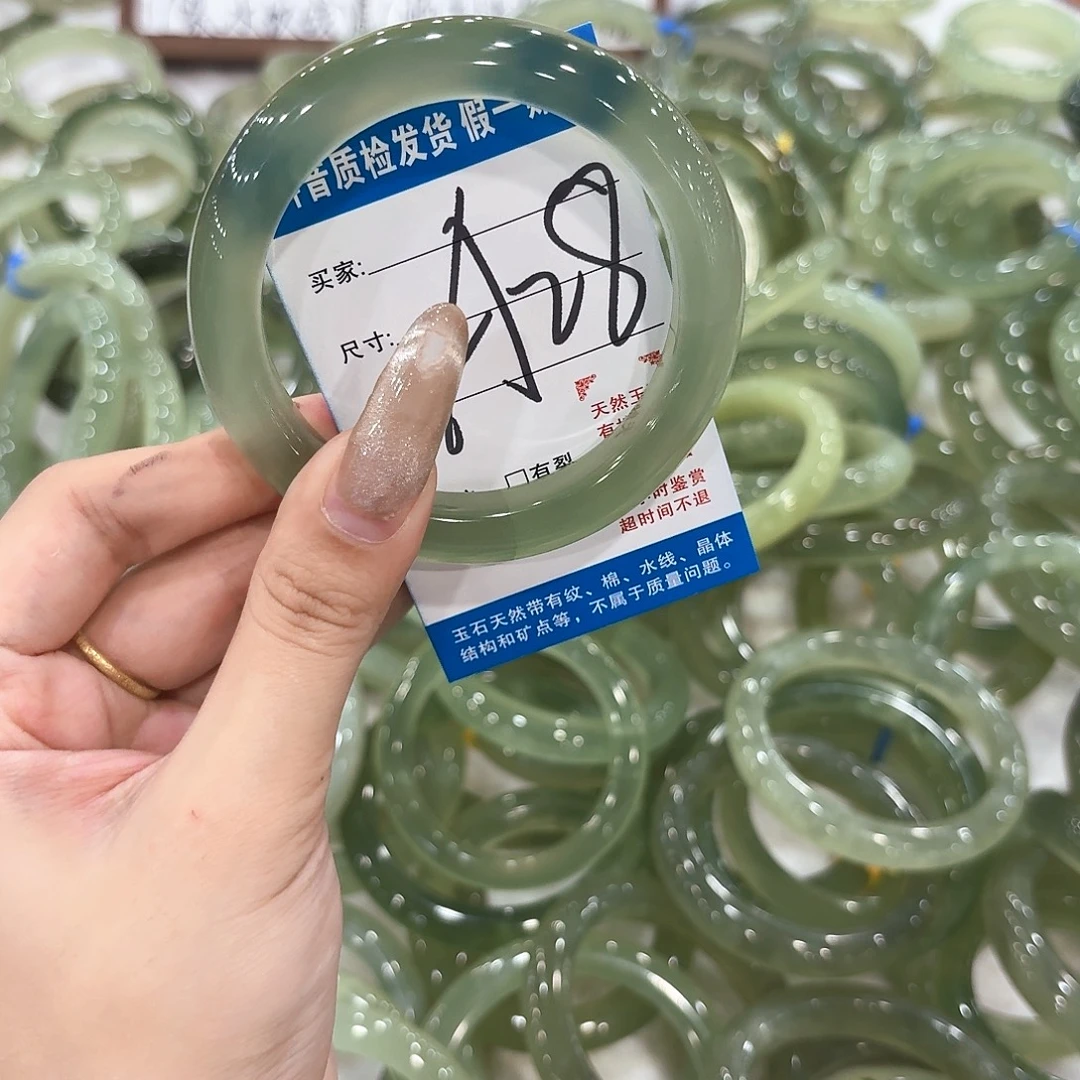 ~***娇未镶嵌蛇纹石玉手镯