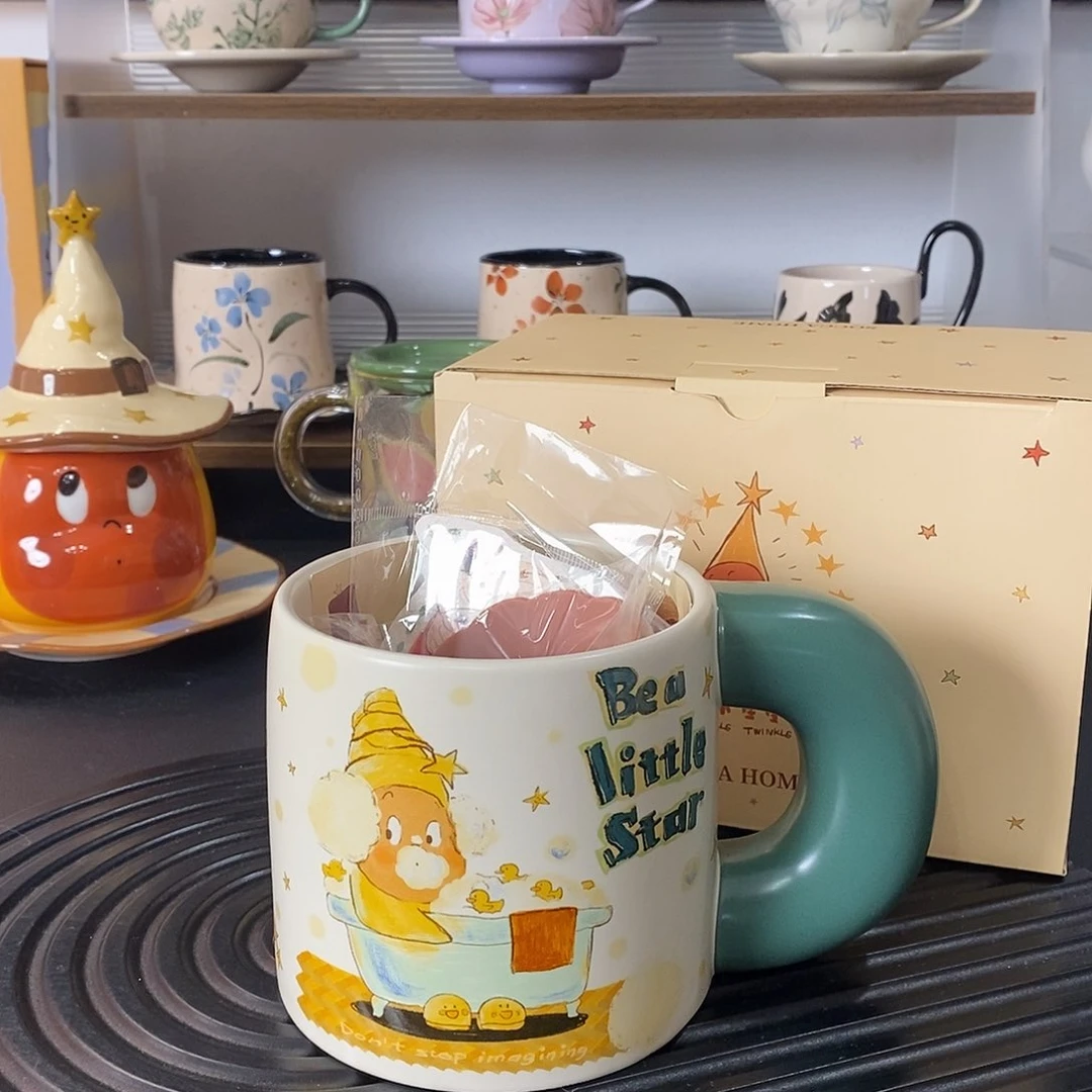 陶瓷星星仔绿色泡澡大把手
