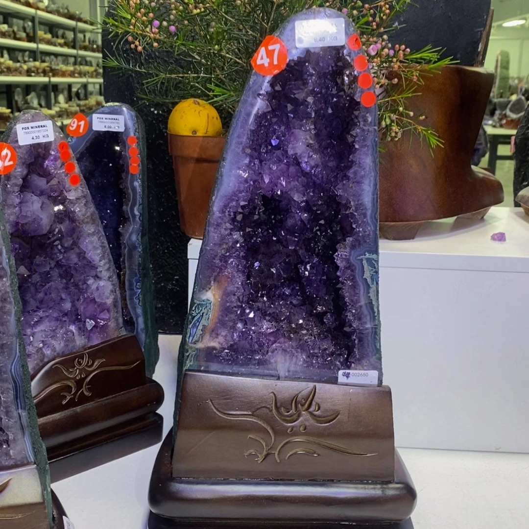 银S925镶嵌紫晶大型摆件（非配饰）