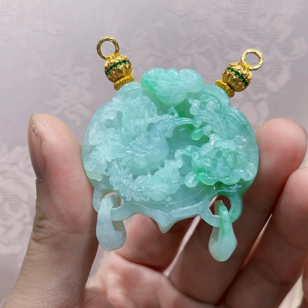 翡翠合金吊坠(赠链)国风