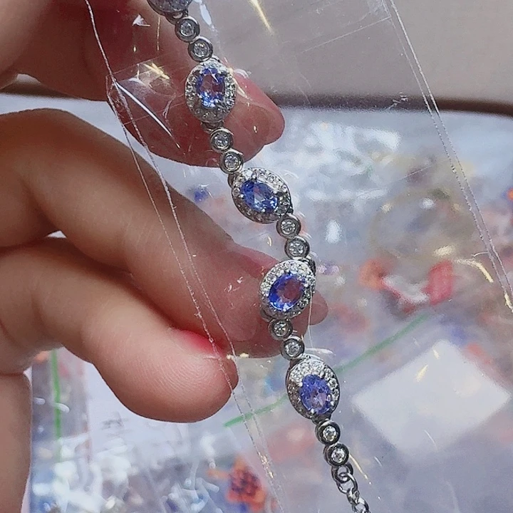 925银合成碳硅石手链