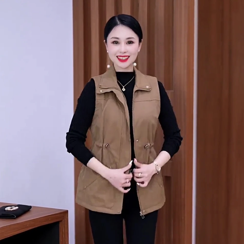时尚休闲马甲2025春季新款时尚气质宽松显瘦百搭薄款无袖坎肩外套