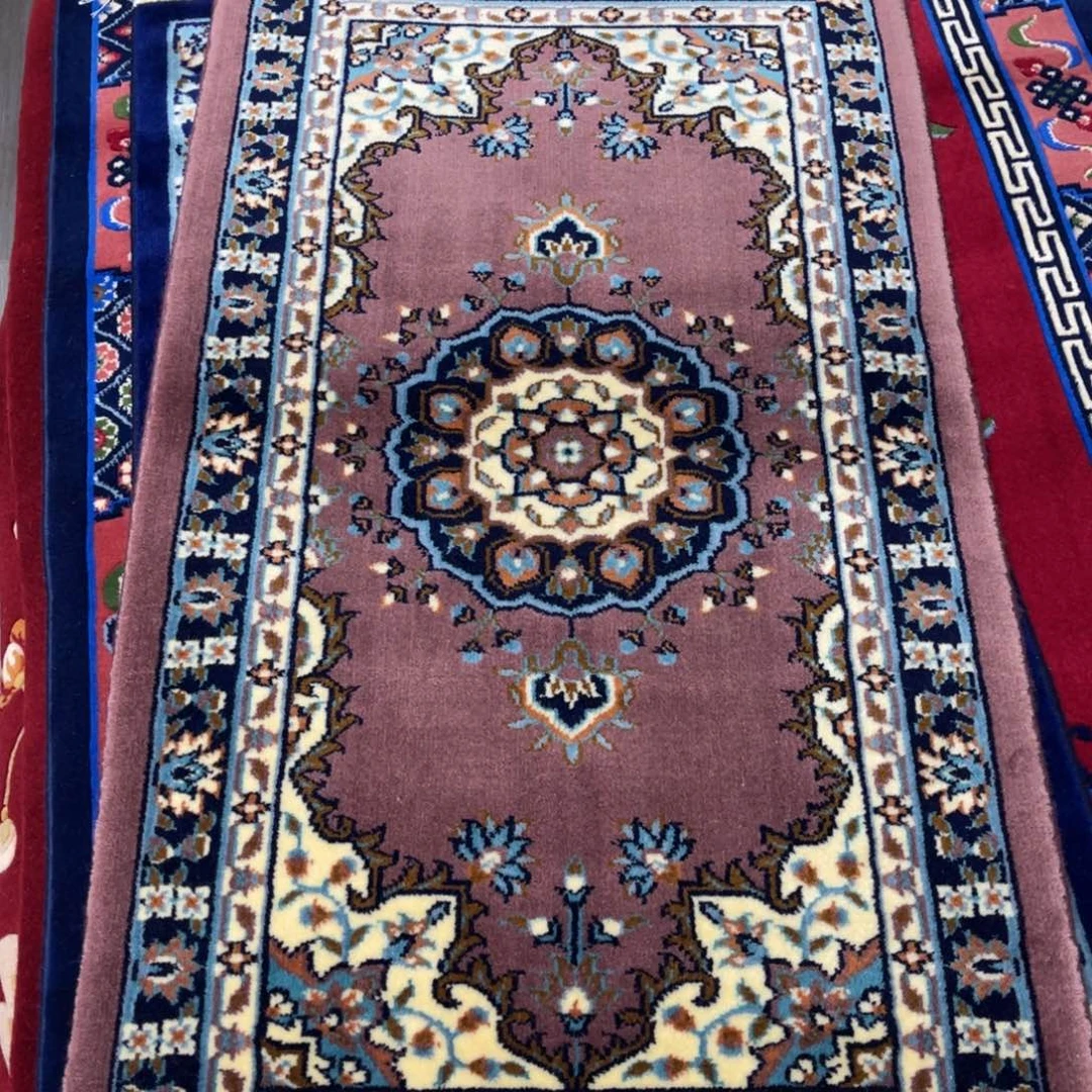 羊毛65×120纯羊毛特价地毯豆沙色