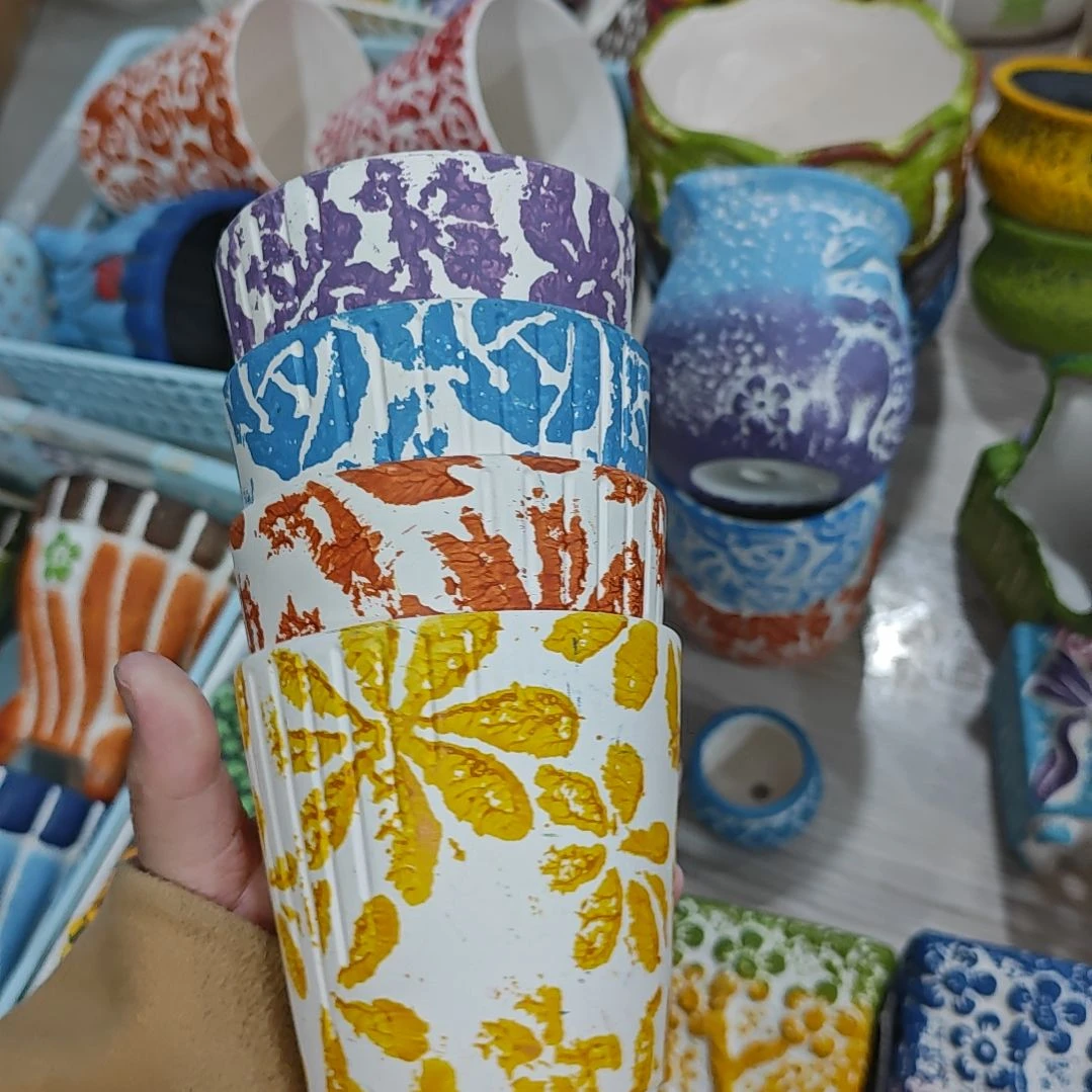 红陶吸水透气的白陶花盆凑满12发货