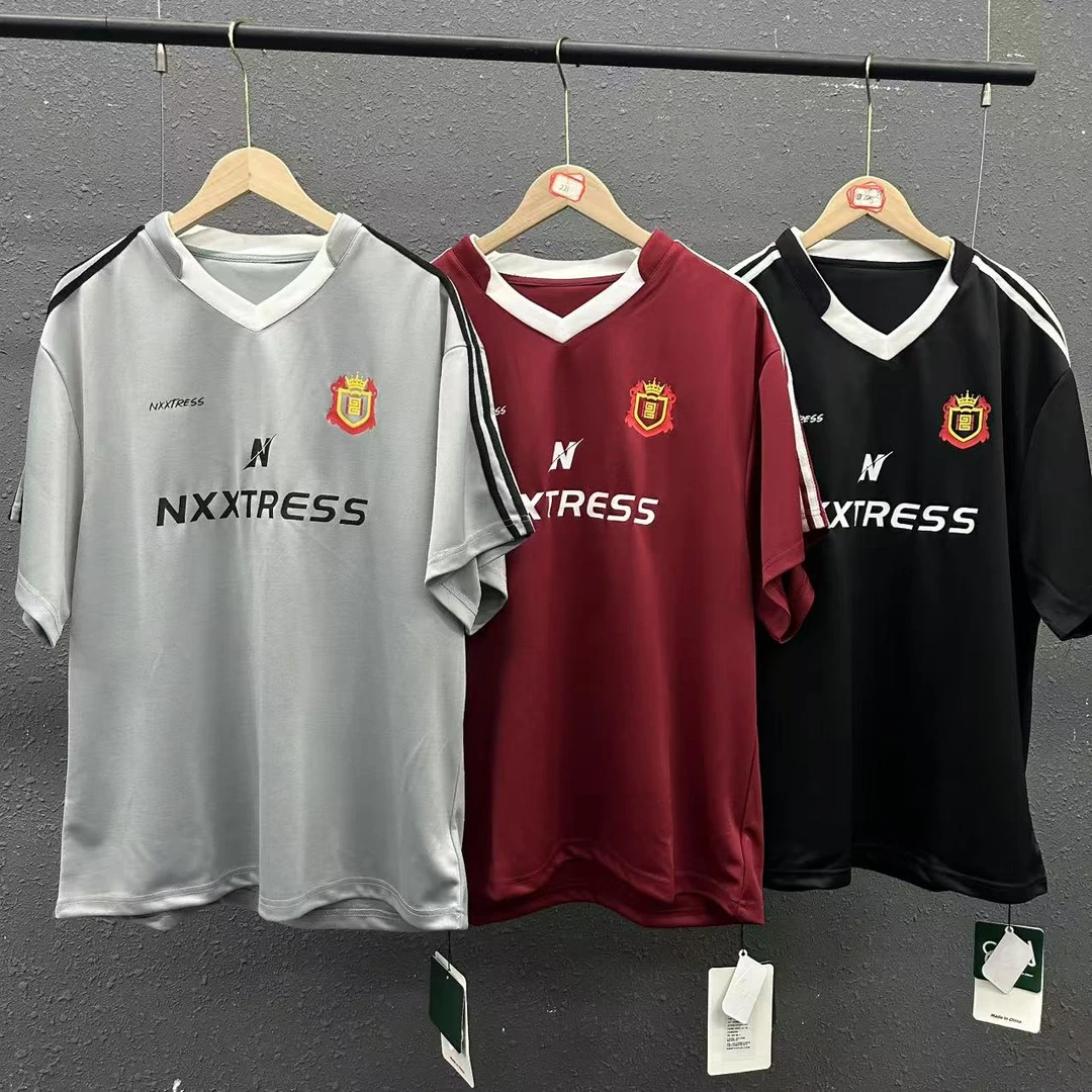 夏季美式复古vintage印花V领短袖男女街头运动透气T恤-4488