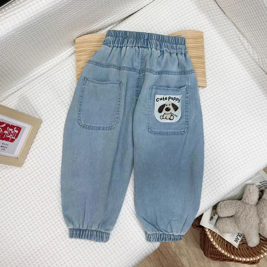 2025新款夏季水洗天丝牛仔裤童装韩版百搭牛仔裤