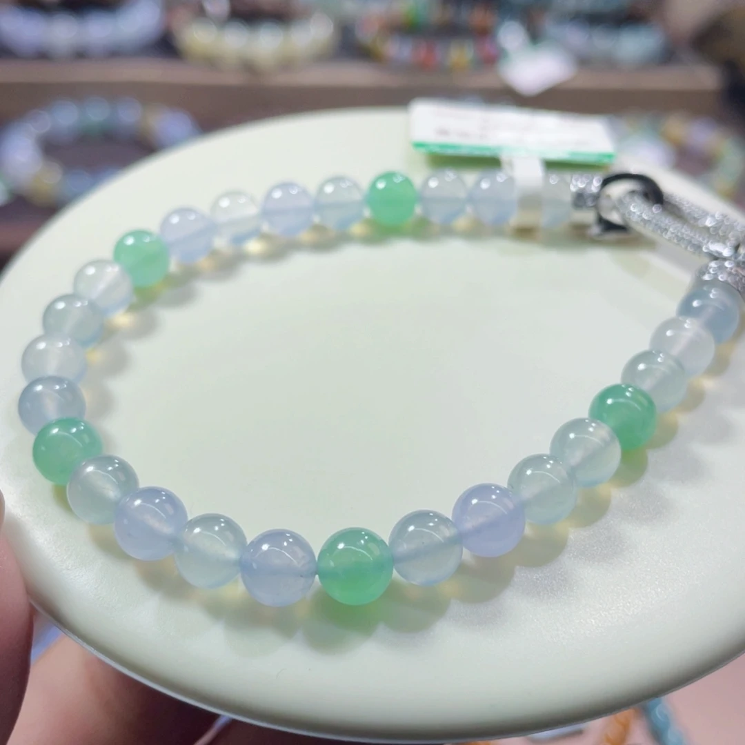 未镶嵌手链翡翠高冰幻彩卡6