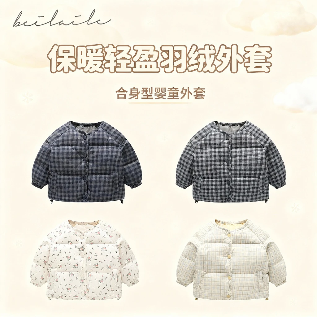 【面包羽绒外套 小乐妈咪】婴儿童外套男女宝宝加厚羽绒汉服i30