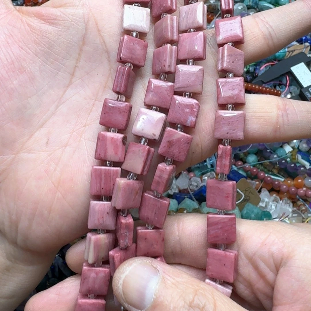 玛瑙/玉髓合金珠宝半成品一条10mm红木纹