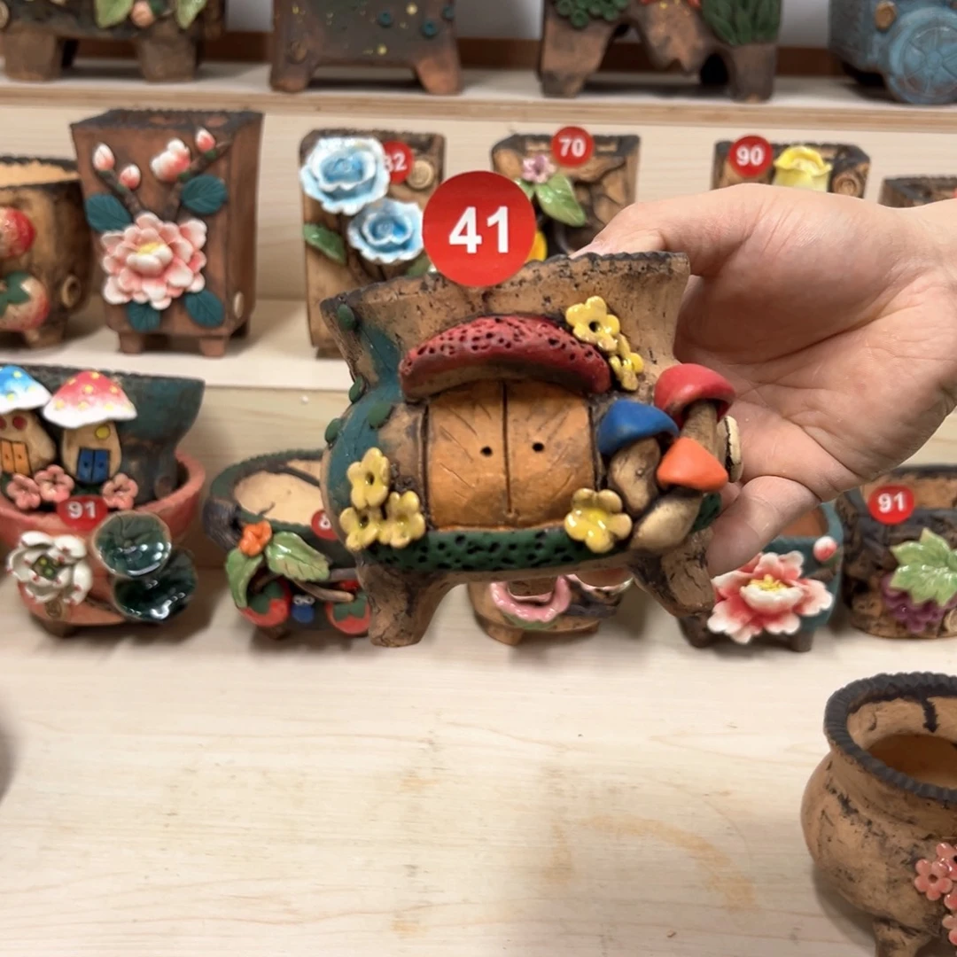 紫砂花盆41号内口9外高11