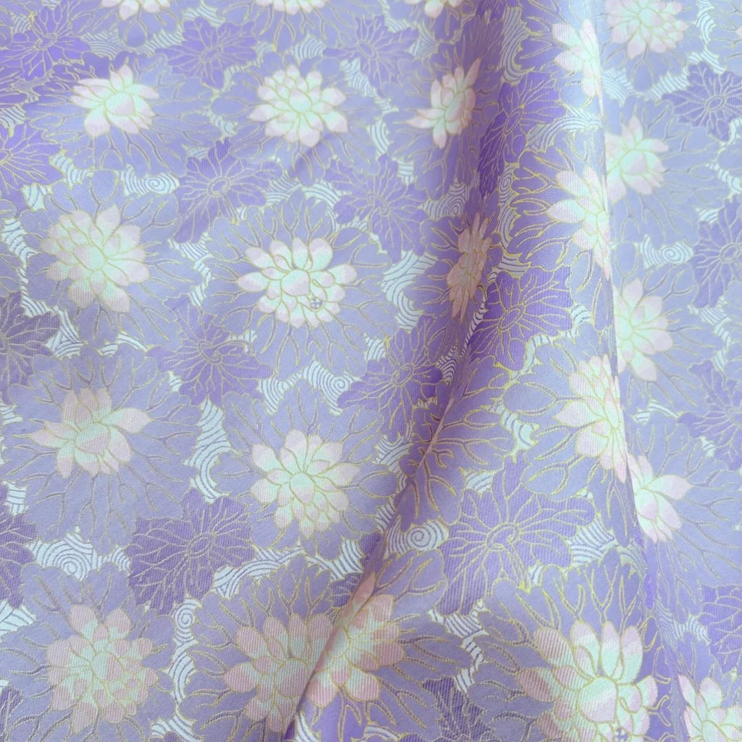 曲水凌波纹宋锦混纺面料可用于手作包包发夹葫芦面料布料