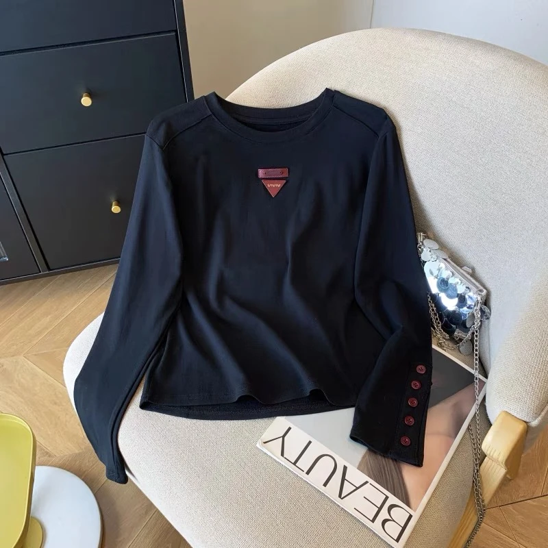 樊范儿时尚抓毛显瘦百搭打底T恤上衣女-24775  LL001