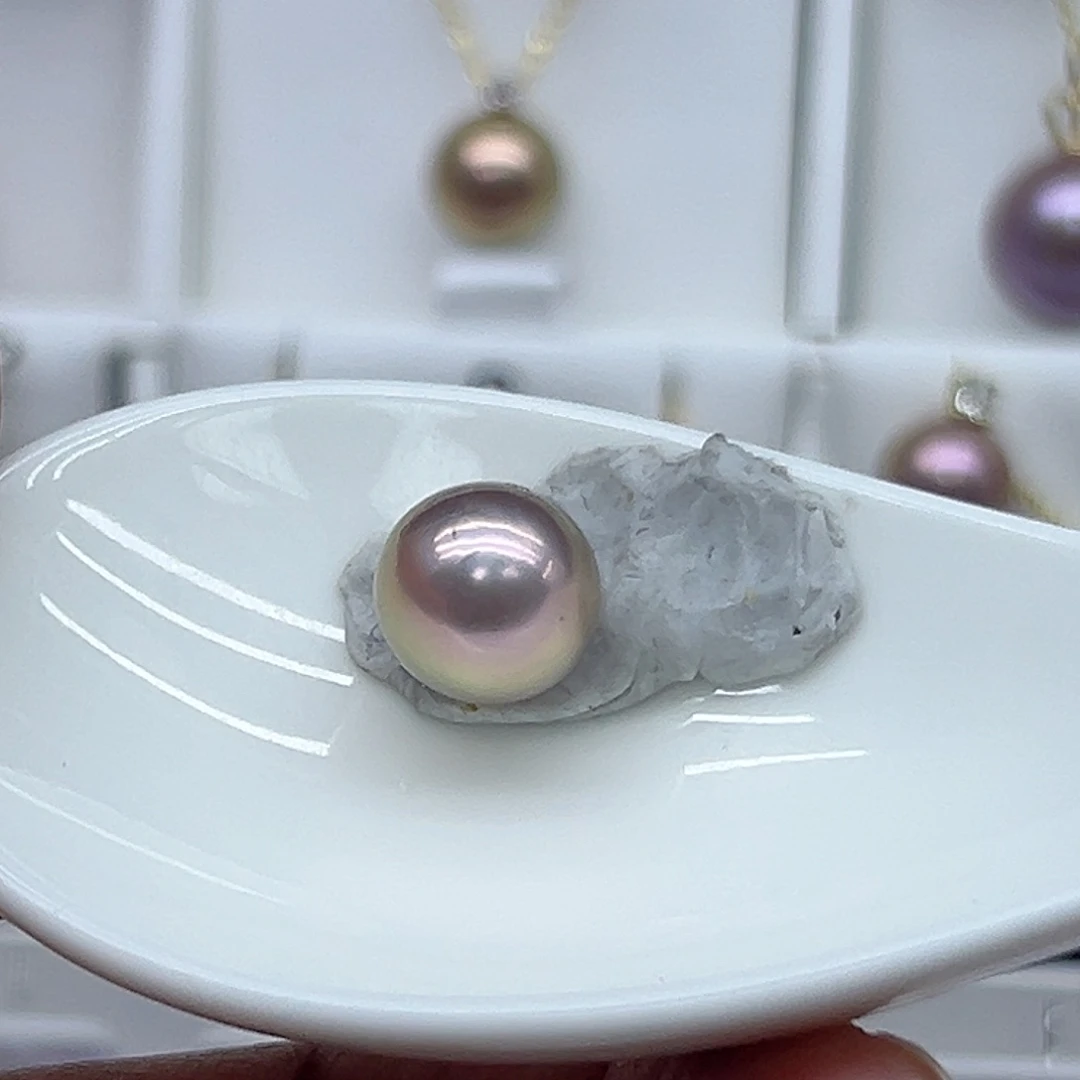 淡水珍珠颈饰银S925镶嵌小**满10